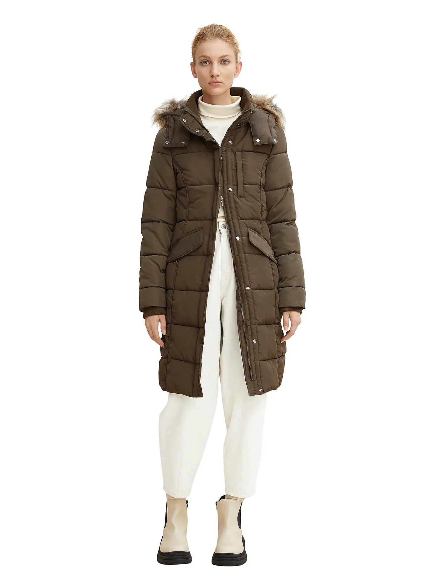 TOM TAILOR | Steppmantel | olive